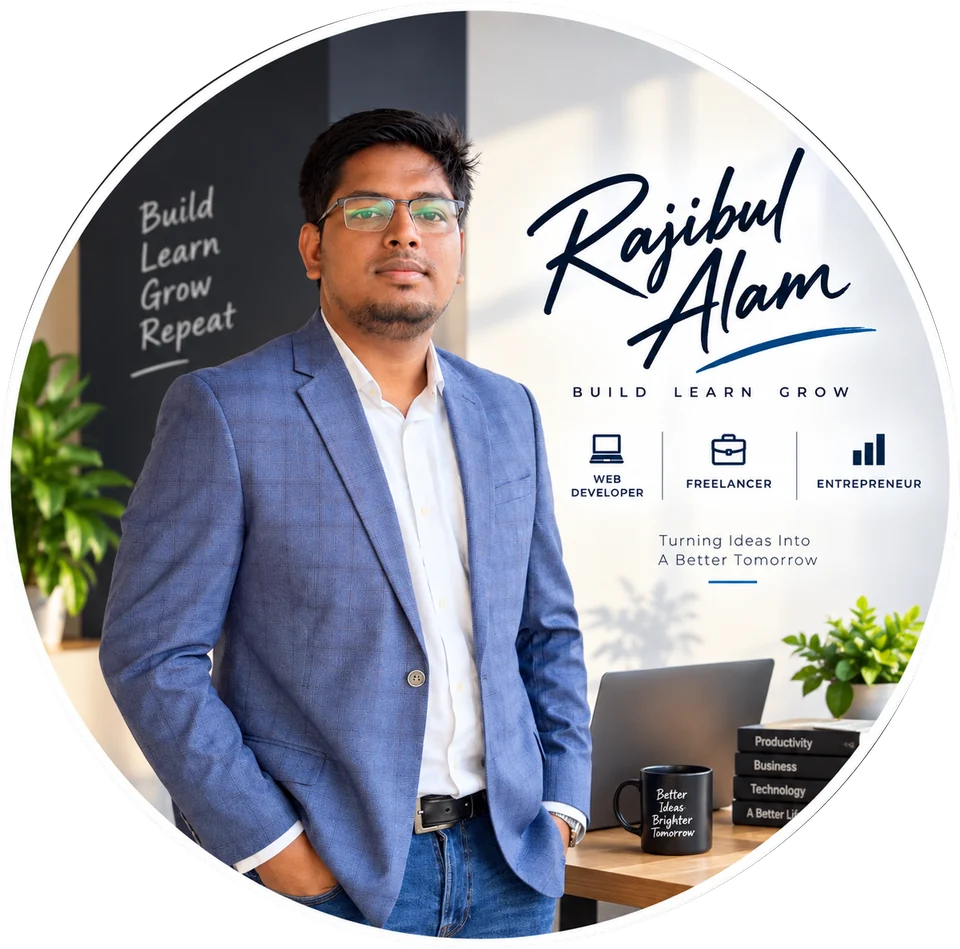 Portrait of Rajibul Alam, web developer, freelancer and entrepreneur